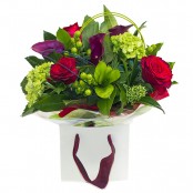 Roses in the Garden Hand Tied Bouquet Presented in a Gift Bag